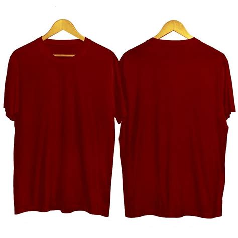 Kaos Polos Merah Maroon Depan Belakang Berkualitas Desain HD (10 words)